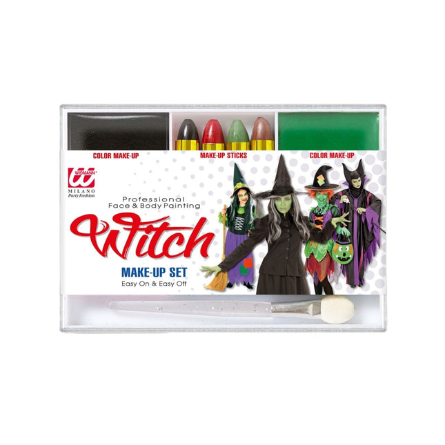 Halloween Schminkset Heks 7 delig van Widmann koop je bij Partywinkel