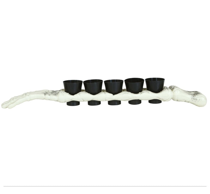 Halloween Shotglaasjes Skeletarm 50cm 5 delig - Partywinkel - 8434077269534