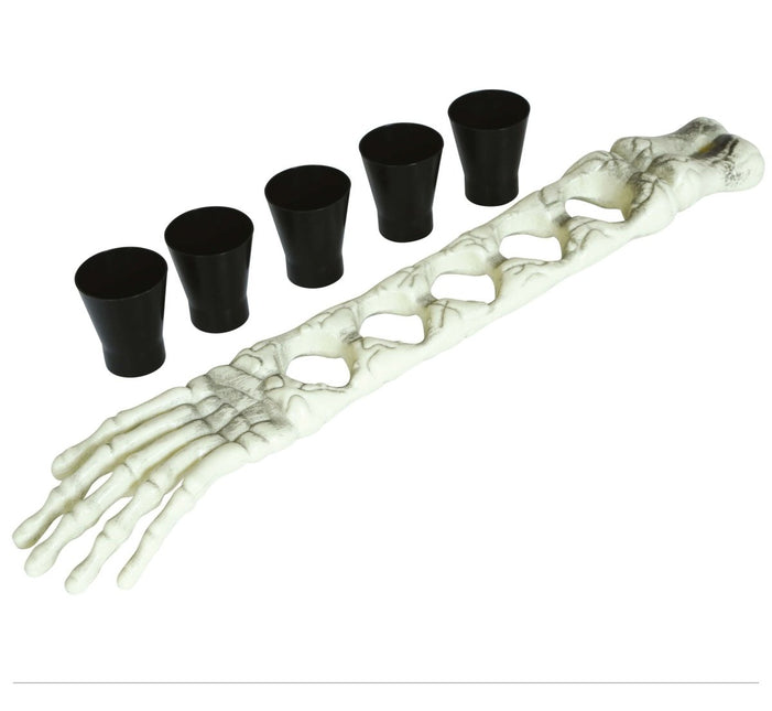 Halloween Shotglaasjes Skeletarm 50cm 5 delig - Partywinkel - 8434077269534