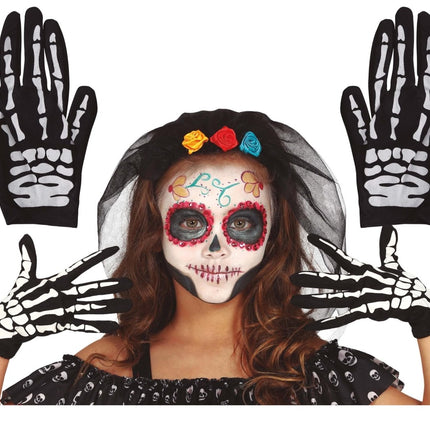 Halloween Skelet Handschoenen Kind van Fiestas Guirca koop je bij Partywinkel