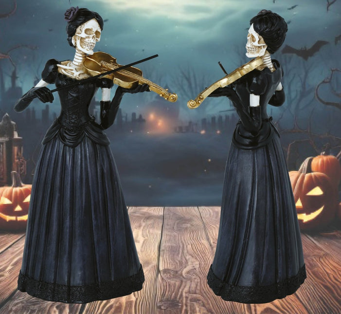 Halloween Skelet Vrouw Met Viool 26cm van Fiestas Guirca koop je bij Partywinkel