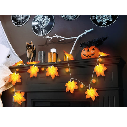 Halloween Slinger Leds Pompoenbladeren - Partywinkel - 8434077249949