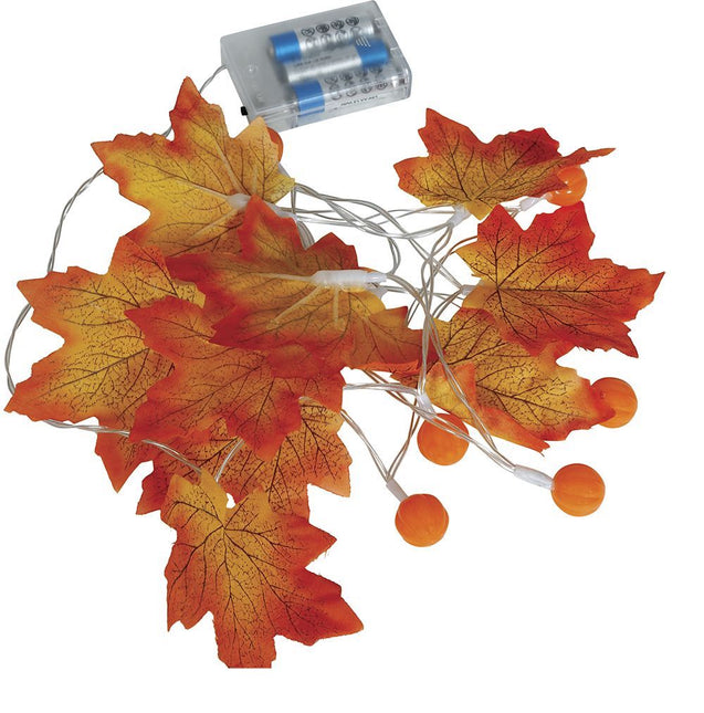 Halloween Slinger Leds Pompoenbladeren - Partywinkel - 8434077249949