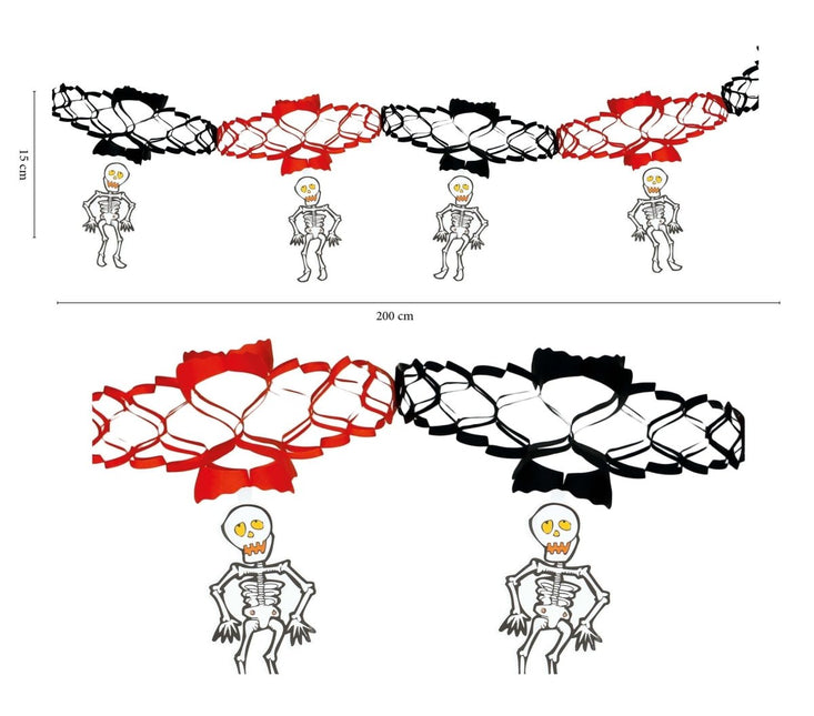 Halloween Slinger Skelet Onderhangers 2m van Fiestas Guirca koop je bij Partywinkel