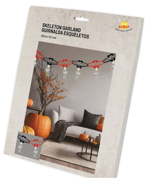 Halloween Slinger Skelet Onderhangers 2m van Fiestas Guirca koop je bij Partywinkel