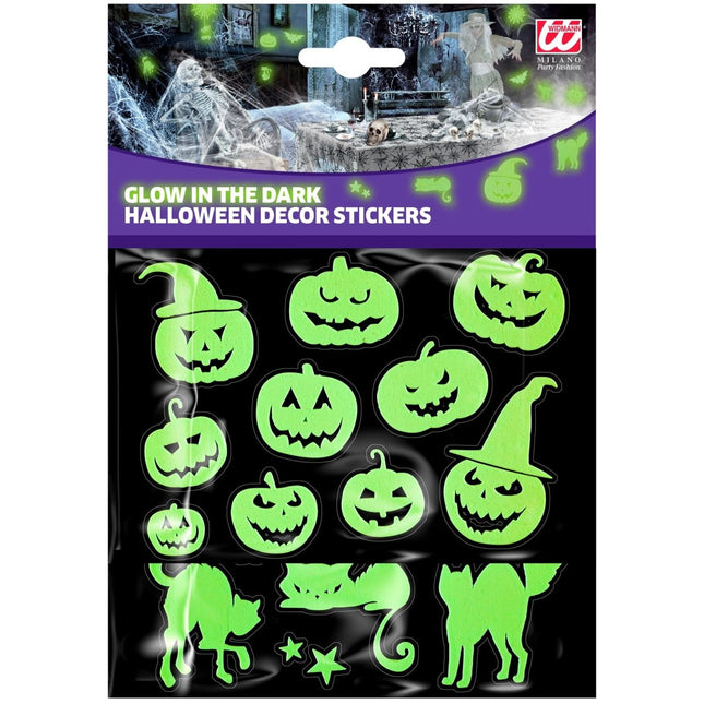 Halloween Stickers Glow In The Dark 21cm van Widmann koop je bij Partywinkel