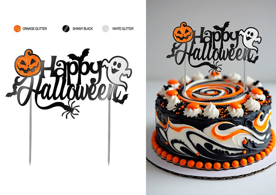 Halloween Taarttopper Zwart van Fiestas Guirca koop je bij Partywinkel