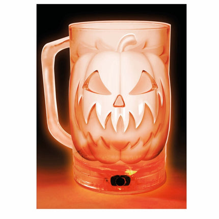 Halloween Tafeldecoratie Lichtje Pompoen 10cm van Fiestas Guirca koop je bij Partywinkel