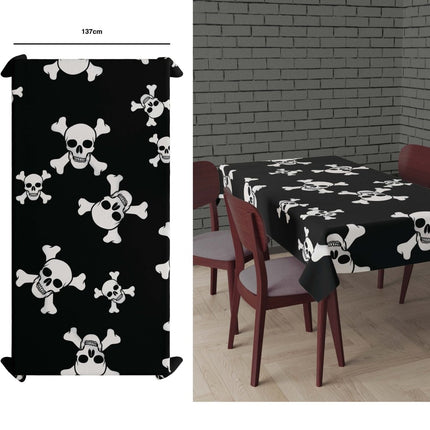 Halloween Tafelkleed Doodshoofd 2,74m van Fiestas Guirca koop je bij Partywinkel