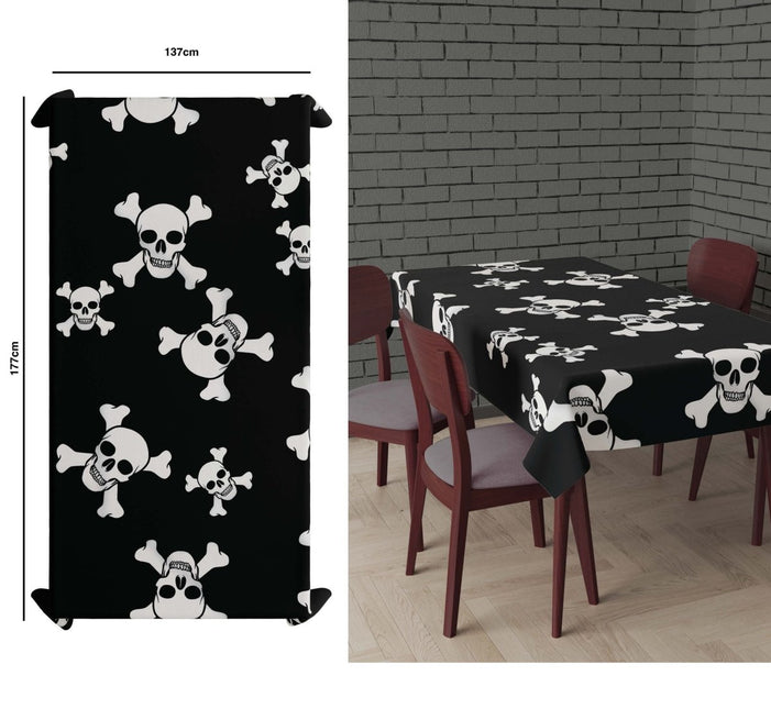 Halloween Tafelkleed Doodshoofd 2,74m van Fiestas Guirca koop je bij Partywinkel