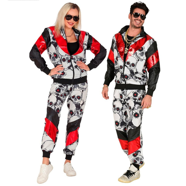 Halloween Trainingspak Fout Doodshoofden van Widmann koop je bij Partywinkel