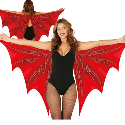 Halloween Vleugels Rood 1,7m - Partywinkel - 8434077168813