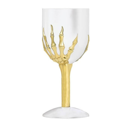 Halloween Wijn Soda Skeletglas 18cm van Fiestas Guirca koop je bij Partywinkel