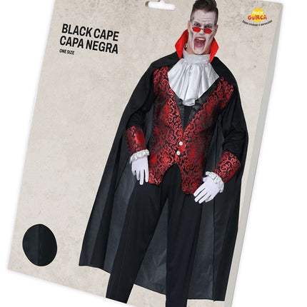 Halloween Zwarte Cape 1,4m van Fiestas Guirca koop je bij Partywinkel