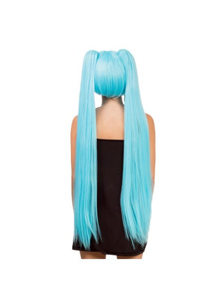 Perruque Hana bleu clair 99 cm