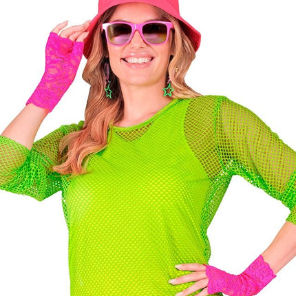 Handschoenen Neon Roze Kant van Widmann koop je bij Partywinkel