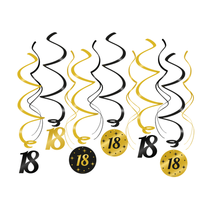 Hangdecoratie 18 Jaar 14cm 12st van Paper Dreams koop je bij Partywinkel