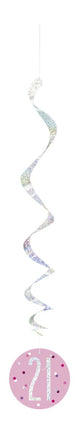 Hangdecoratie 21 Jaar Roze 81cm 6st van Unique koop je bij Partywinkel