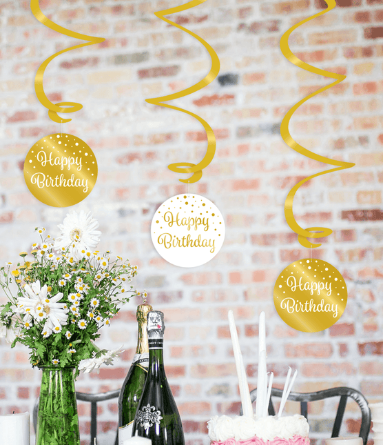 Hangdecoratie 25 Jaar Happy Birthday 17cm 3st van Paper Dreams koop je bij Partywinkel