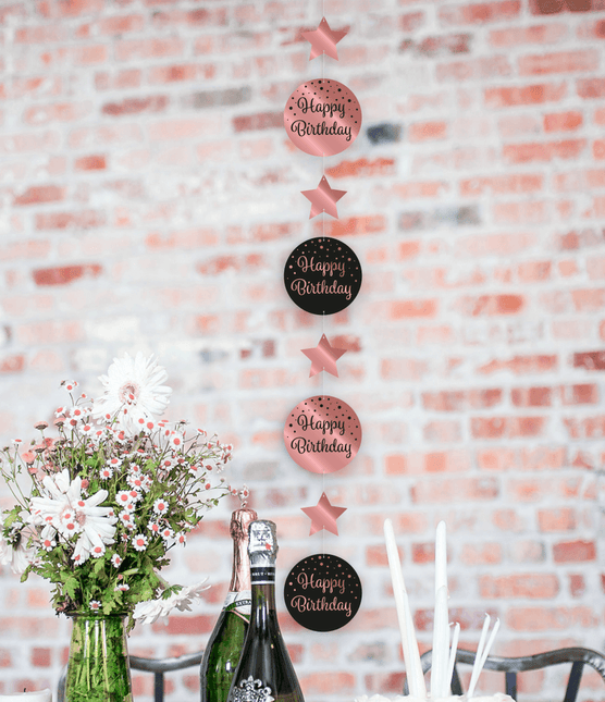 Hangdecoratie 25 Jaar Roze Zwart 20,5cm van Paper Dreams koop je bij Partywinkel