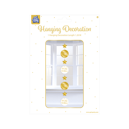Hangdecoratie 40 Jaar Goud Wit 20,5cm van Paper Dreams koop je bij Partywinkel