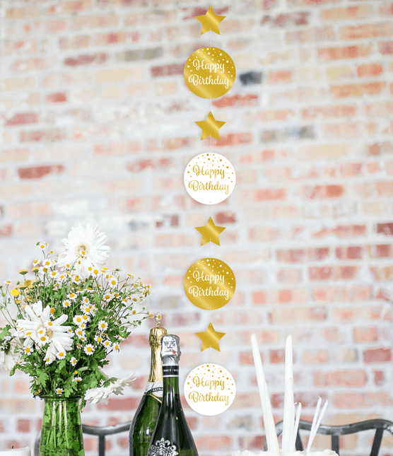 Hangdecoratie 40 Jaar Goud Wit 20,5cm van Paper Dreams koop je bij Partywinkel