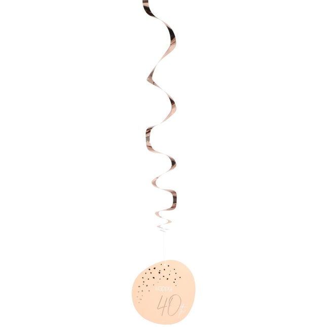 Hangdecoratie 40 Jaar Rose Goud 75cm 5st van Folat koop je bij Partywinkel