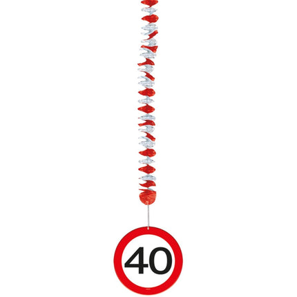 Hangdecoratie 40 Jaar Verkeersbord 75cm 3st van Folat koop je bij Partywinkel