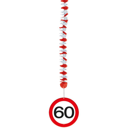 Hangdecoratie 60 Jaar Verkeersbord 17,5cm 3st van Folat koop je bij Partywinkel