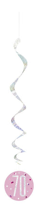 Hangdecoratie 70 Jaar Roze 81cm 6st van Unique koop je bij Partywinkel