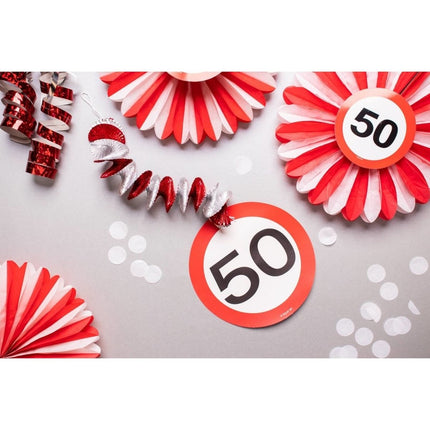 Hangdecoratie 70 Jaar Verkeersbord 75cm 3st van Folat koop je bij Partywinkel