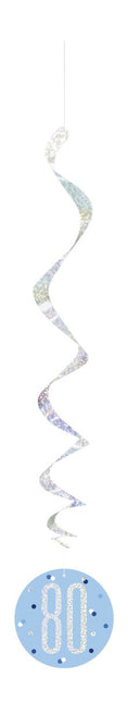 Hangdecoratie 80 Jaar Blauw 81cm 6st van Unique koop je bij Partywinkel