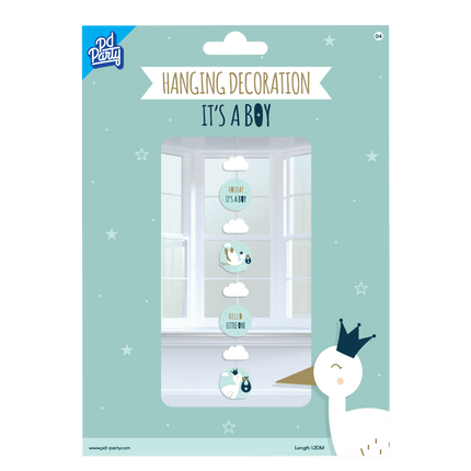 Hangdecoratie Newborn Baby Boy 120cm van Paper Dreams koop je bij Partywinkel