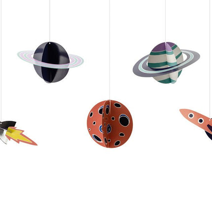 Hangdecoratie Space 5st van Partydeco koop je bij Partywinkel