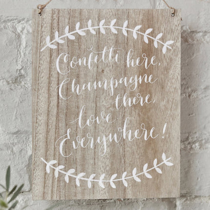 Hangdecoratie Tekstbord Hout 20cm van Ginger Ray koop je bij Partywinkel