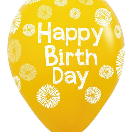 Happy Birthday Ballonnen Bloemen 30cm 25st van Sempertex koop je bij Partywinkel
