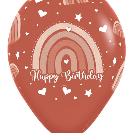 Happy Birthday Ballonnen Gekleurd Regenboog 30cm 12st van Sempertex koop je bij Partywinkel