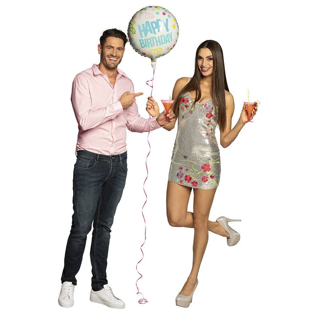 Happy Birthday Helium Ballon Confetti 45cm leeg van Boland koop je bij Partywinkel