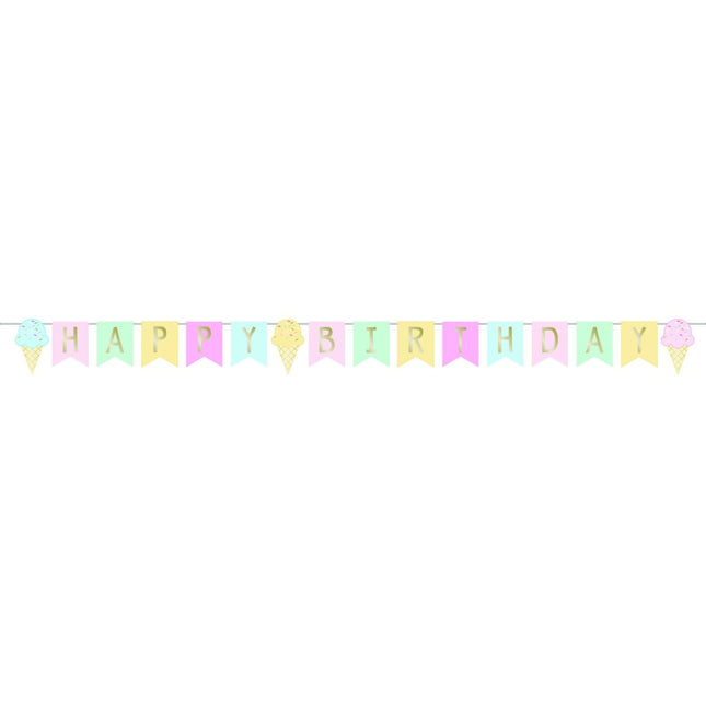 Happy Birthday Letterslinger Ijsjes 2,5m van Creative Converting koop je bij Partywinkel