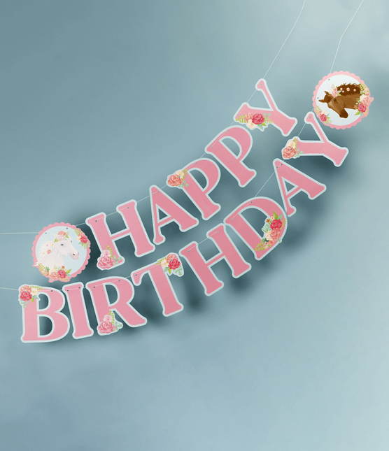 Happy Birthday Letterslinger Paarden 2,5m van Paper Dreams koop je bij Partywinkel