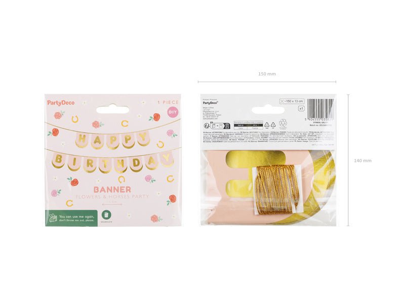 Happy Birthday Letterslinger Roze 1,5m van Partydeco koop je bij Partywinkel