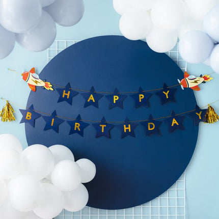 Happy Birthday Letterslinger Space 3m van Partydeco koop je bij Partywinkel