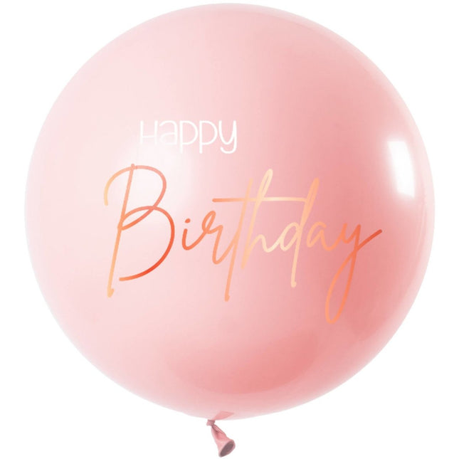 Happy Birthday Reuze Ballon Roze XL 80cm van Folat koop je bij Partywinkel