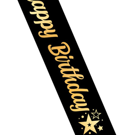 Happy Birthday Sjerp Zwart Goud - Partywinkel - 8434077311936