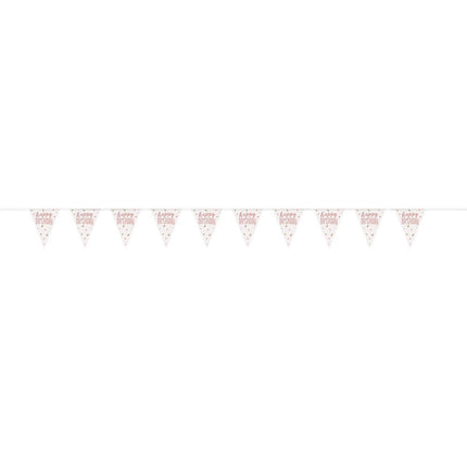 Happy Birthday Slinger Rose Goud 2,74m van Unique koop je bij Partywinkel