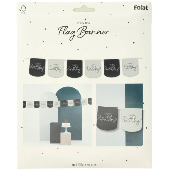 Happy Birthday Slinger Zwart 6m van Folat koop je bij Partywinkel