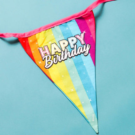 Happy Birthday Slingers Regenboog Confetti Katoen 6m van Folat koop je bij Partywinkel