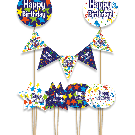 Happy Birthday Taarttopper 30cm - Partywinkel - 8716764240874