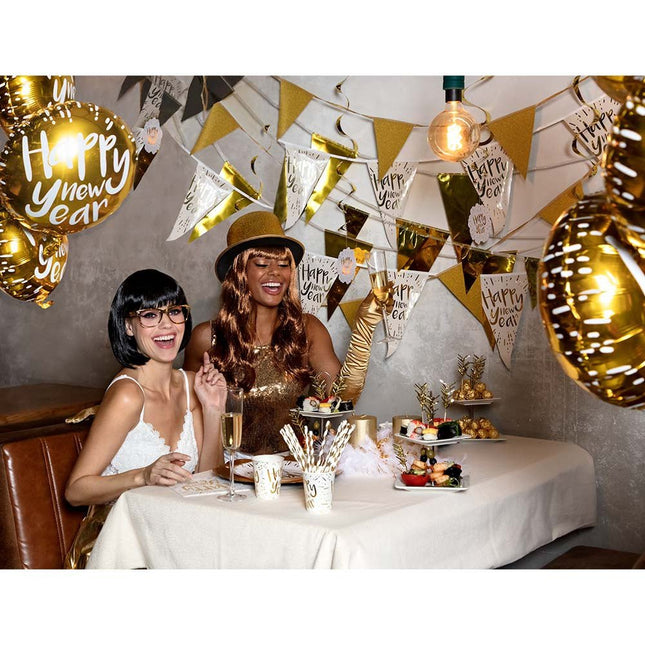 Happy New Year Bekers 210ml 10st van Boland koop je bij Partywinkel