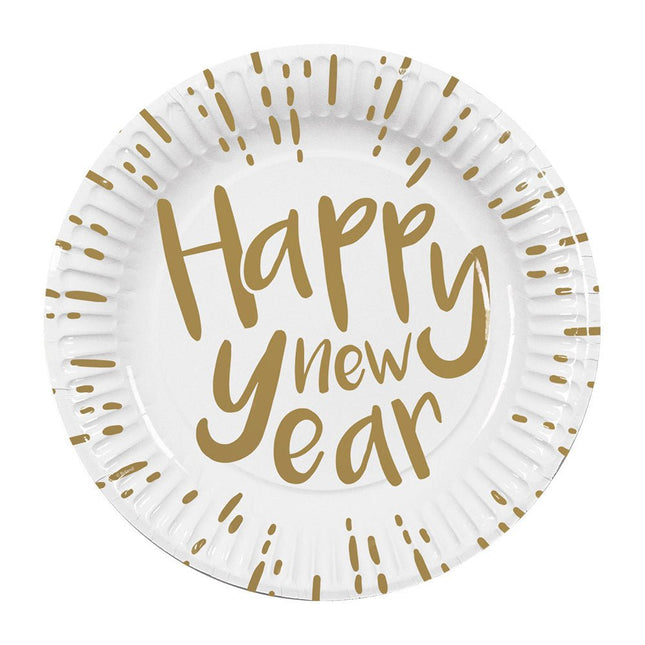 Happy New Year Borden 23cm 10st van Boland koop je bij Partywinkel